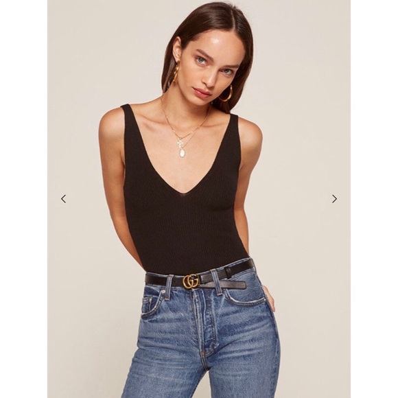 Reformation Marella Bodysuit in Black NWT - Picture 2 of 5